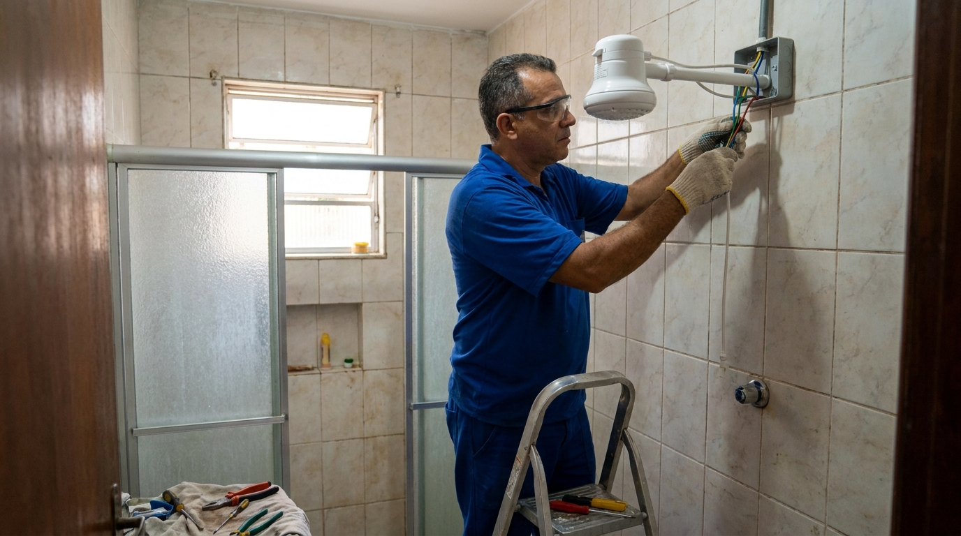 Substituição de Chuveiro Antigo em Governador Valadares‑MG